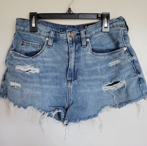 Blank NYC Barrow Vintage High-Rise Distressed Shorts Size 27 - Picture 1 of 5